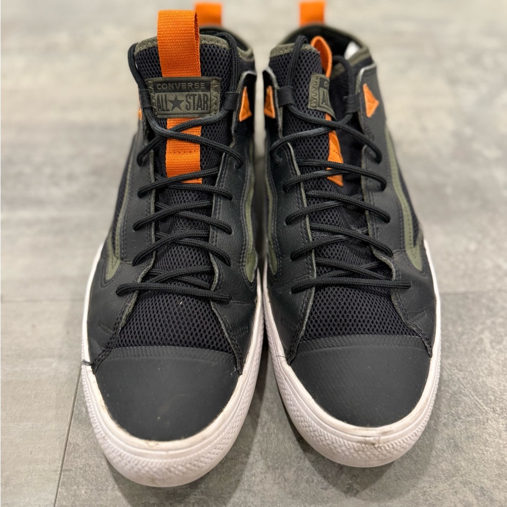 Converse All Star Black and Orange High-Top Sneakers